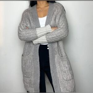 ALL SAINTS Mohair Wool Long Line Open Front Sweater Oversized Small